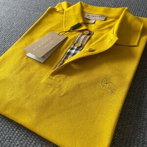 Burberry London Men's New Casual Yellow Color Polo Shirt Small Size